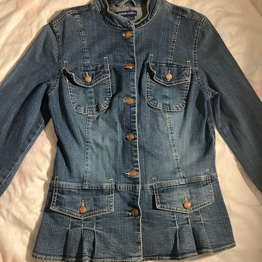 Bandolino Blue Denim Jacket with Button Accents
